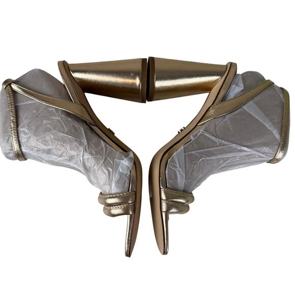 Sam Edelman Kia Block Heel Sandal in Gold Leaf Leather New in Box Size 7 - Picture 3 of 9